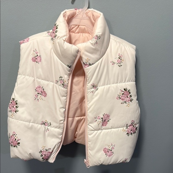 Other - Floral Pink Kids Puffer Vest